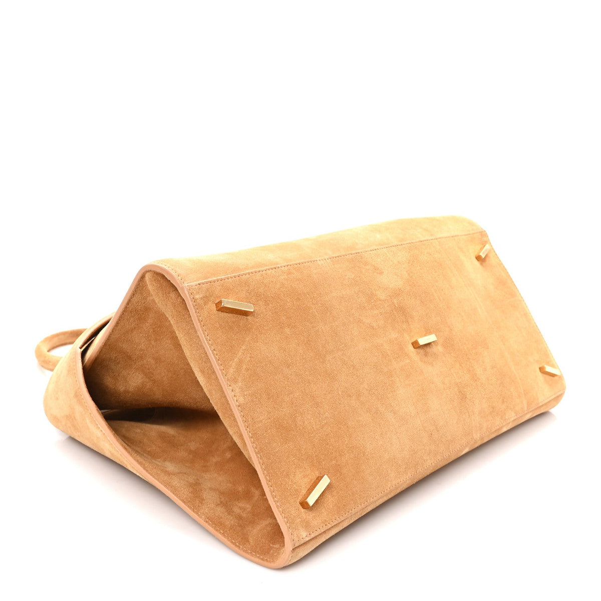 Large Calfskin Suede Handbag - Natural