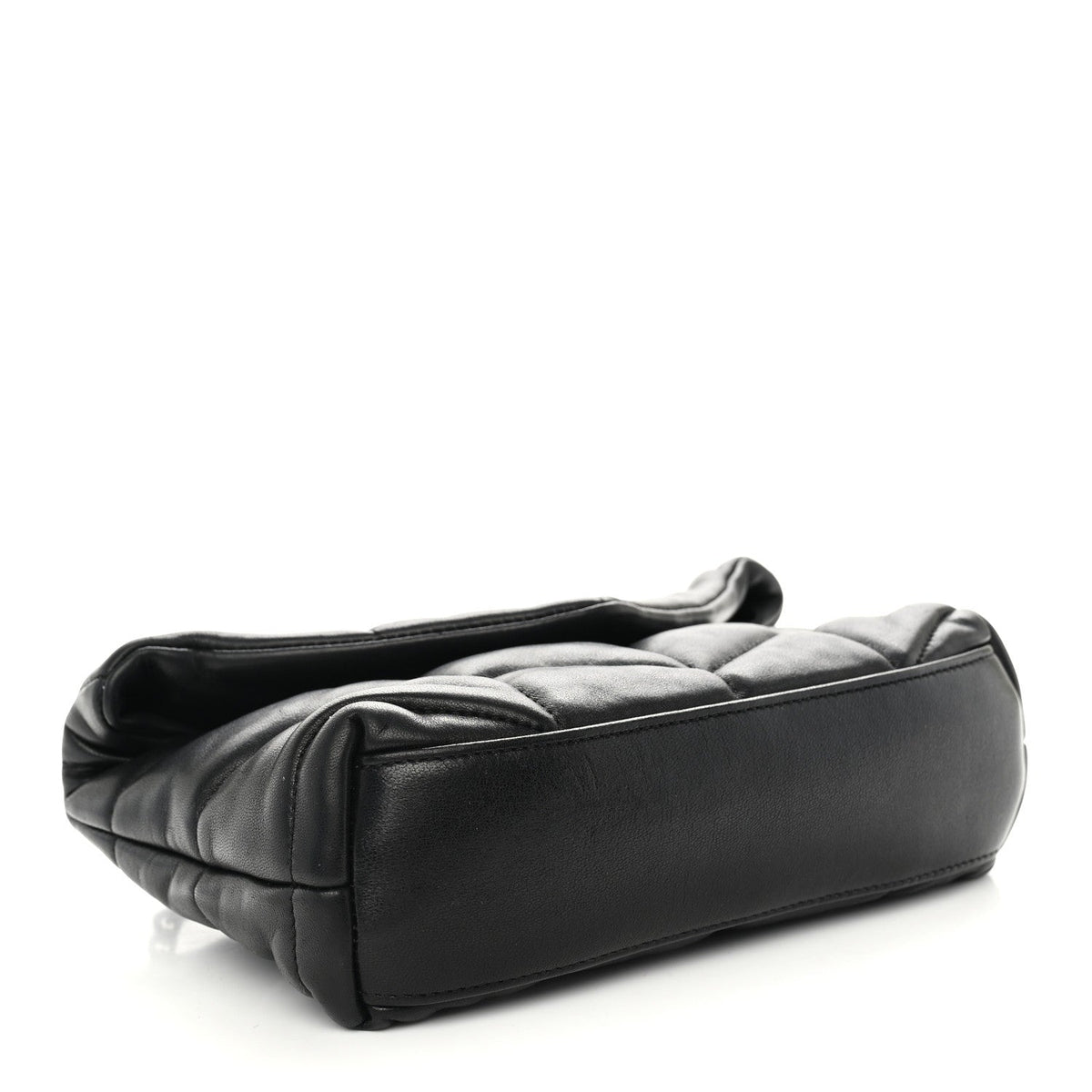 Quilted Lambskin Satchel Bag - Black