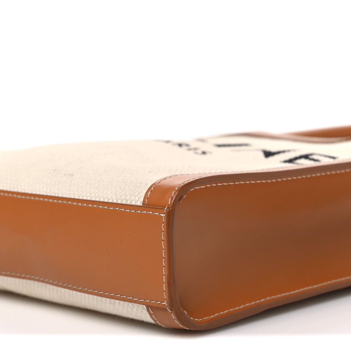 Mini Calfskin Canvas Handbag - Natural