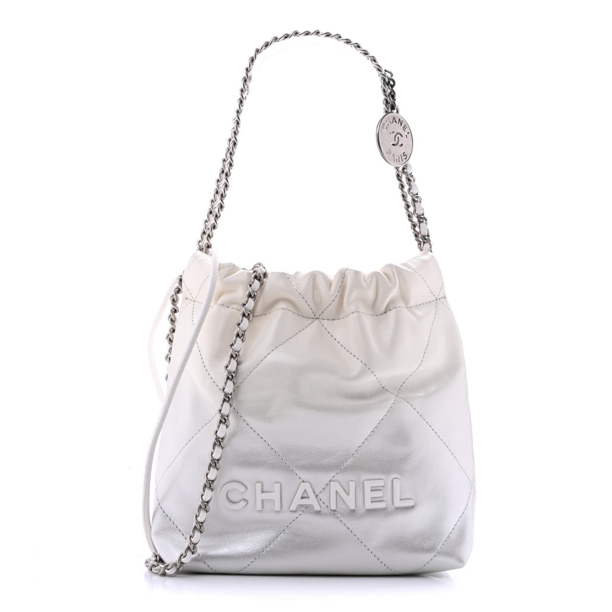 Mini Quilted Calfskin Handbag - White