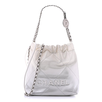 Mini Quilted Calfskin Handbag - White
