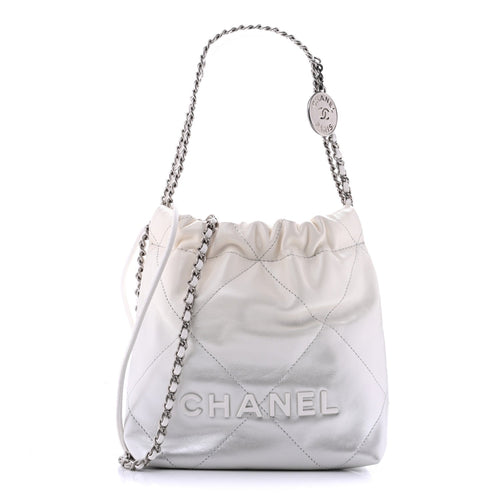 Mini Quilted Calfskin Handbag - White