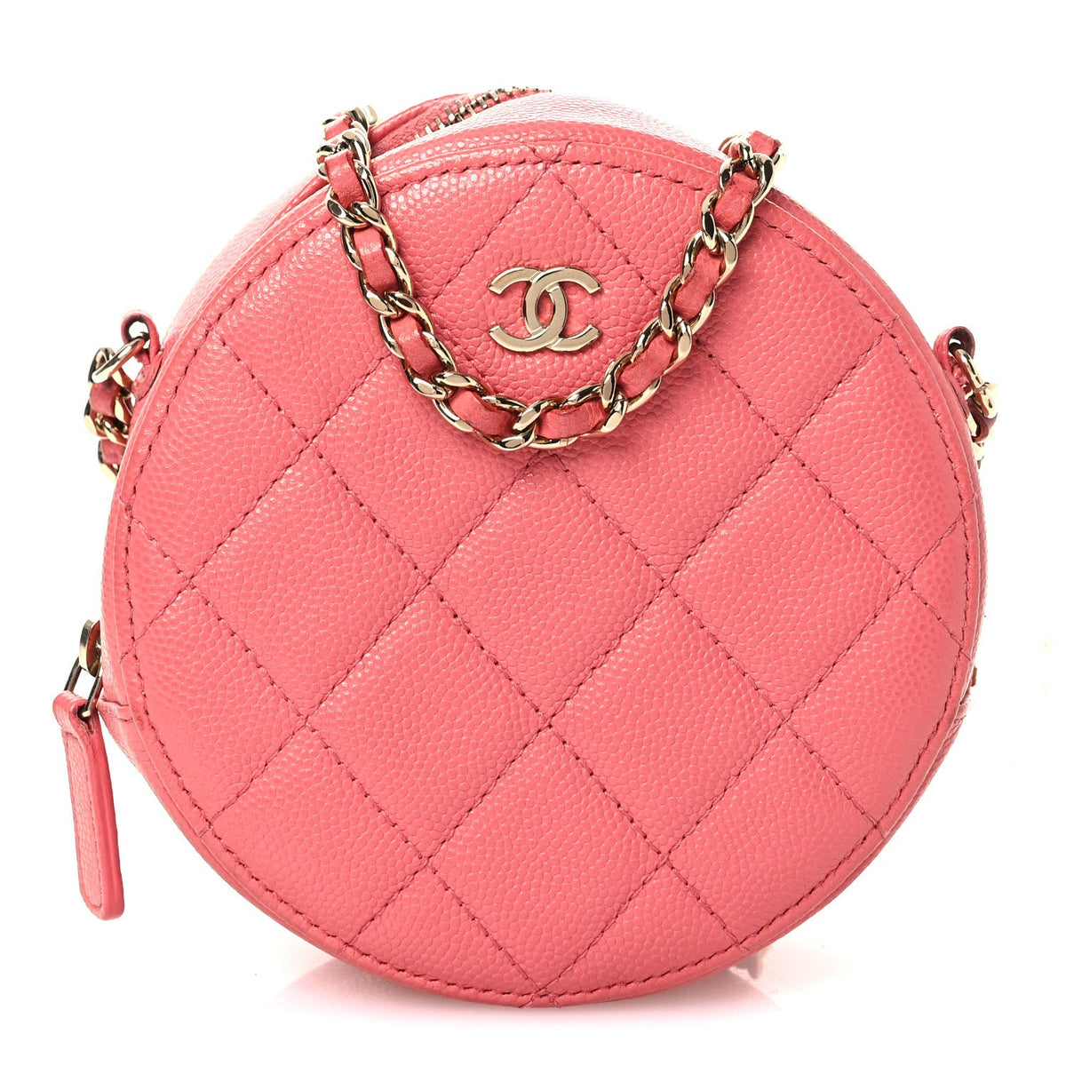 Quilted Caviar Clutch Bag - Pink