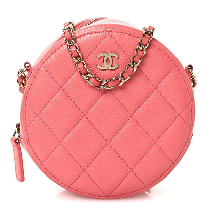 Quilted Caviar Clutch Bag - Pink