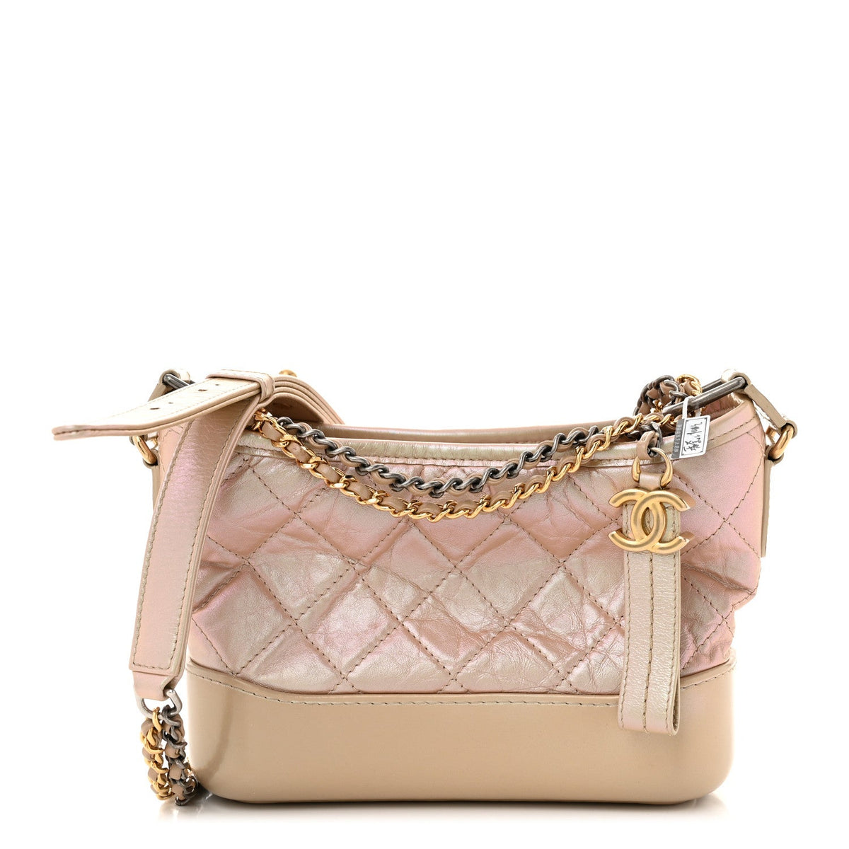 Small Quilted Calfskin Hobo Bag - Pink