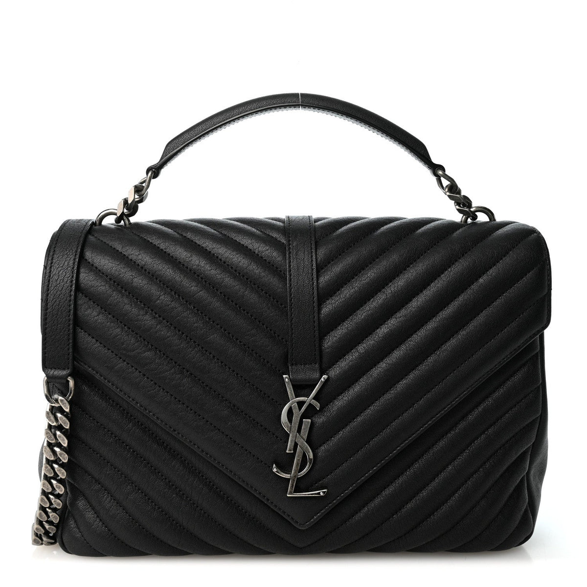 Large Sheepskin Satchel Bag - Black