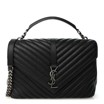 Large Sheepskin Satchel Bag - Black