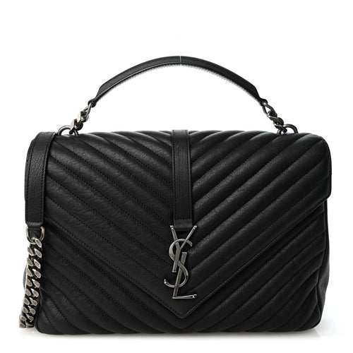 Large Sheepskin Satchel Bag - Black