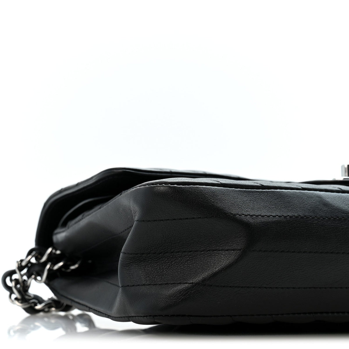 Medium Quilted Lambskin Flap Shoulder Bag - Black
