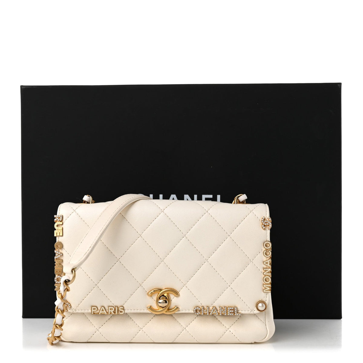 Mini Quilted Lambskin Flap Shoulder Bag - White