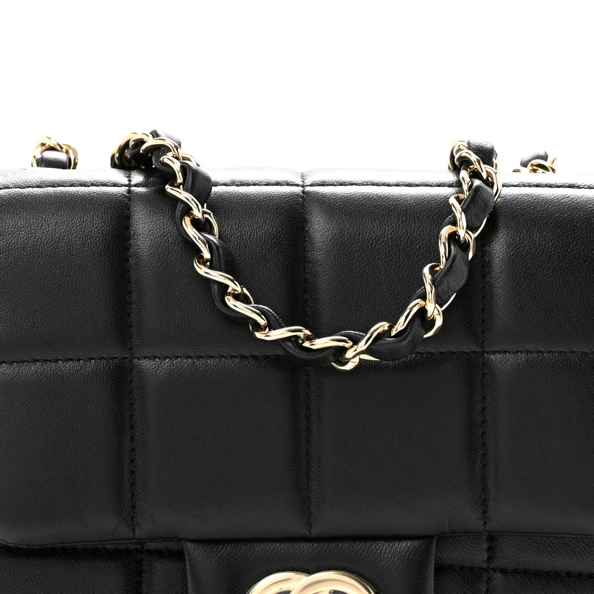 Mini Quilted Lambskin Flap Shoulder Bag - Black