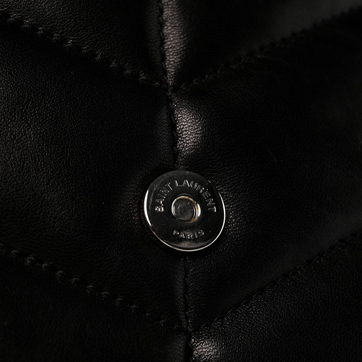 Quilted Lambskin Satchel Bag - Black