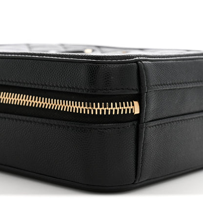 Quilted Caviar Handbag - Black