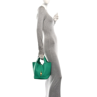 Taurillon Clemence Picotin Lock Mm Menth Handbag
