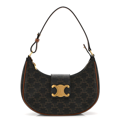 Medium Calfskin Canvas Shoulder Bag - Tan