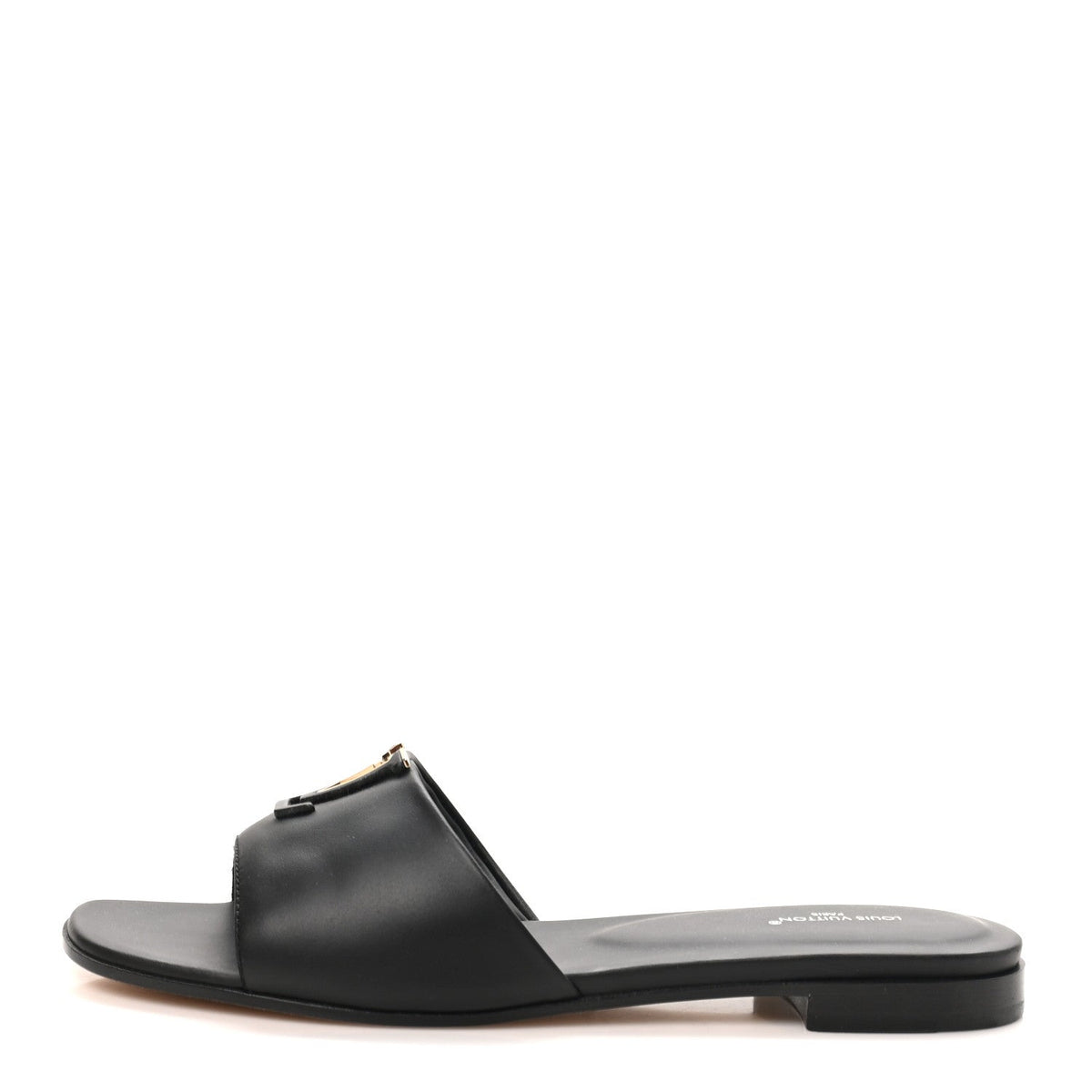 Calfskin LV Mare Flat Mule Black