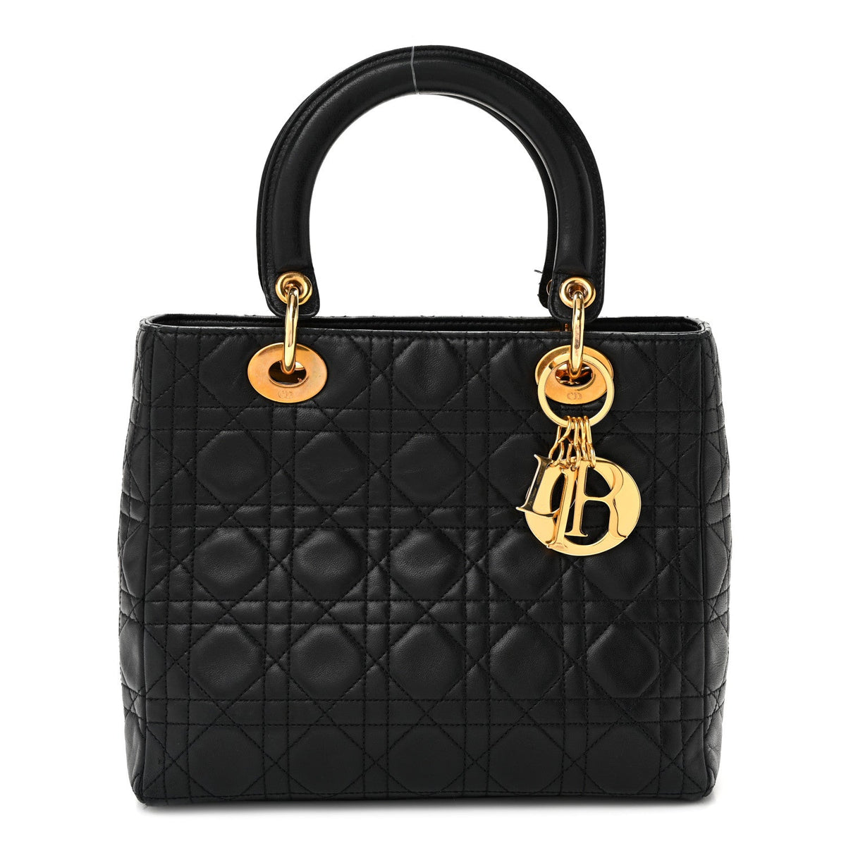 Medium Lambskin Handbag - Black