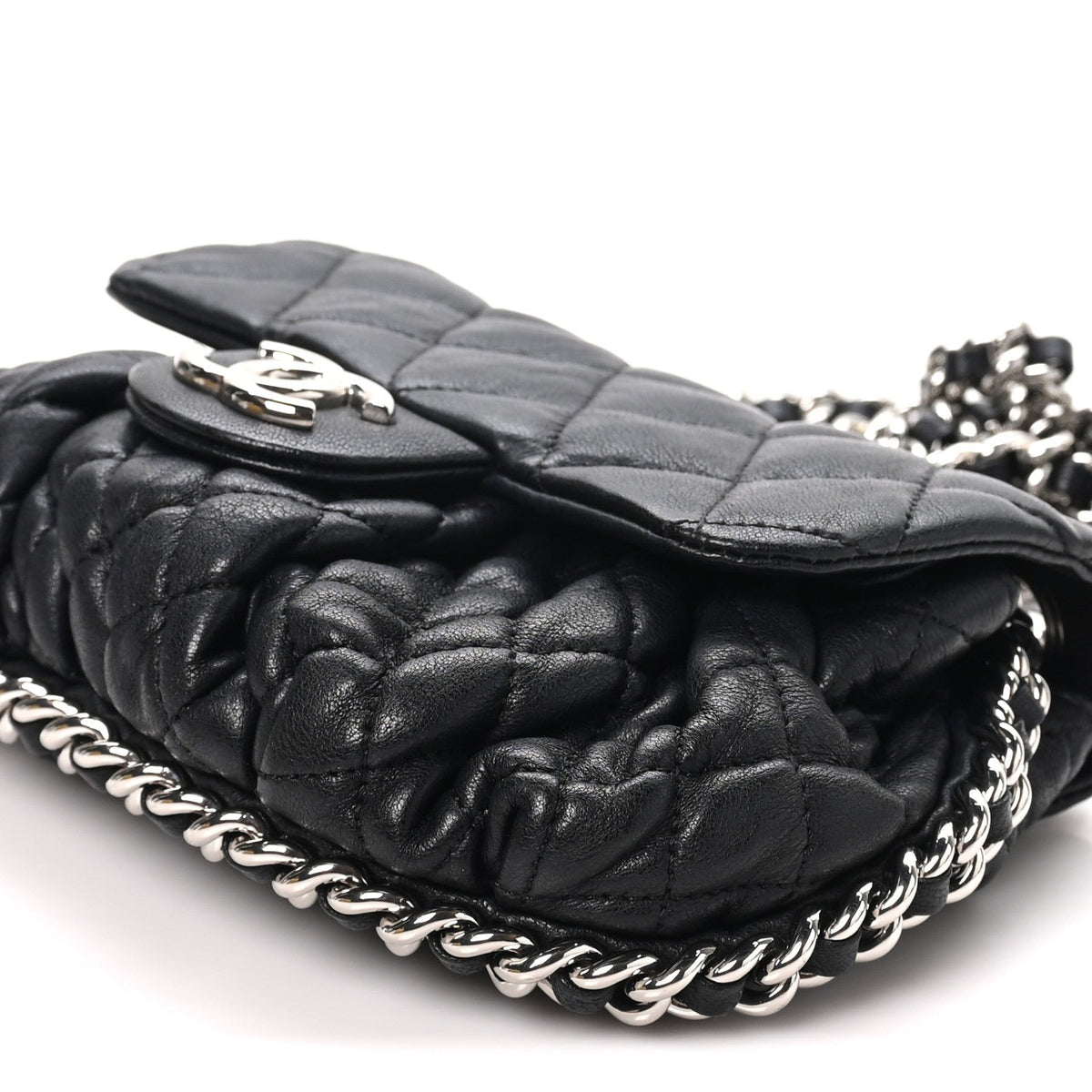 Mini Quilted Lambskin Handbag - Black