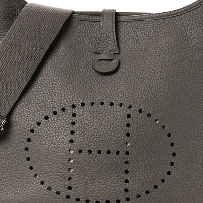 Taurillon Clemence Evelyne Iii Pm Etain Handbag