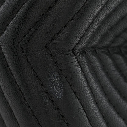 Quilted Sheepskin Flap Shoulder Bag - Black