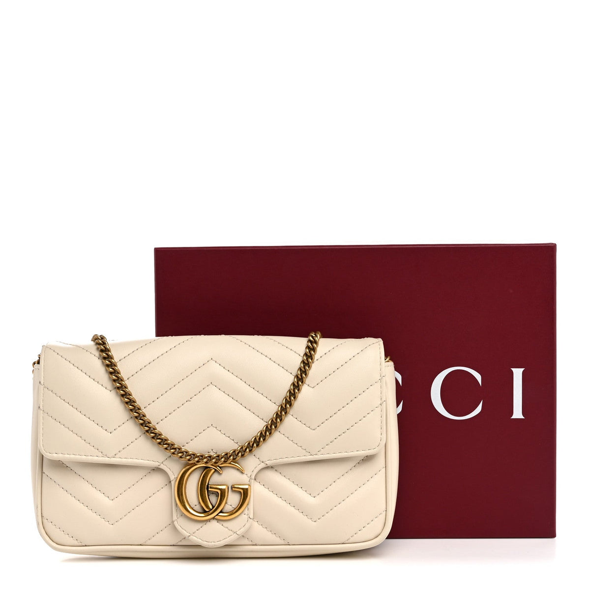 Mini Calfskin Shoulder Bag - White
