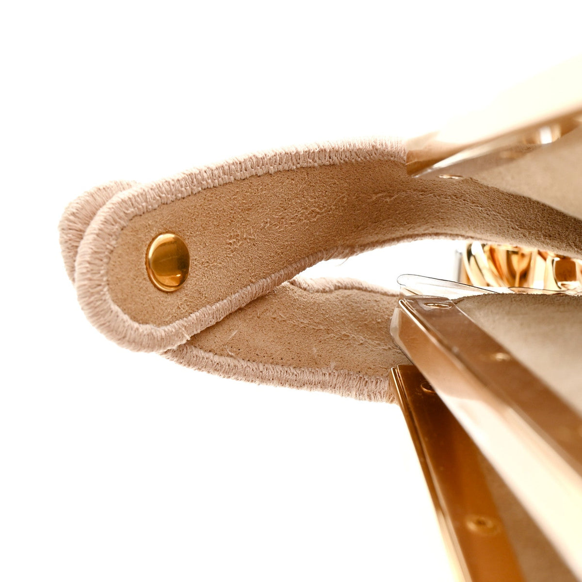 Small Suede Satchel Bag - Beige