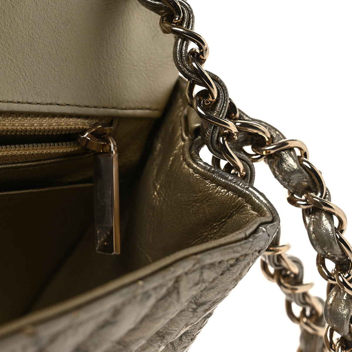 Mini Quilted Calfskin Flap Shoulder Bag - Gold