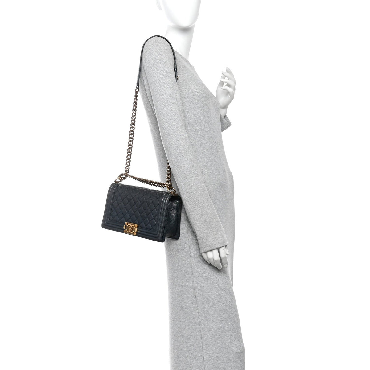 Medium Quilted Caviar Flap Shoulder Bag