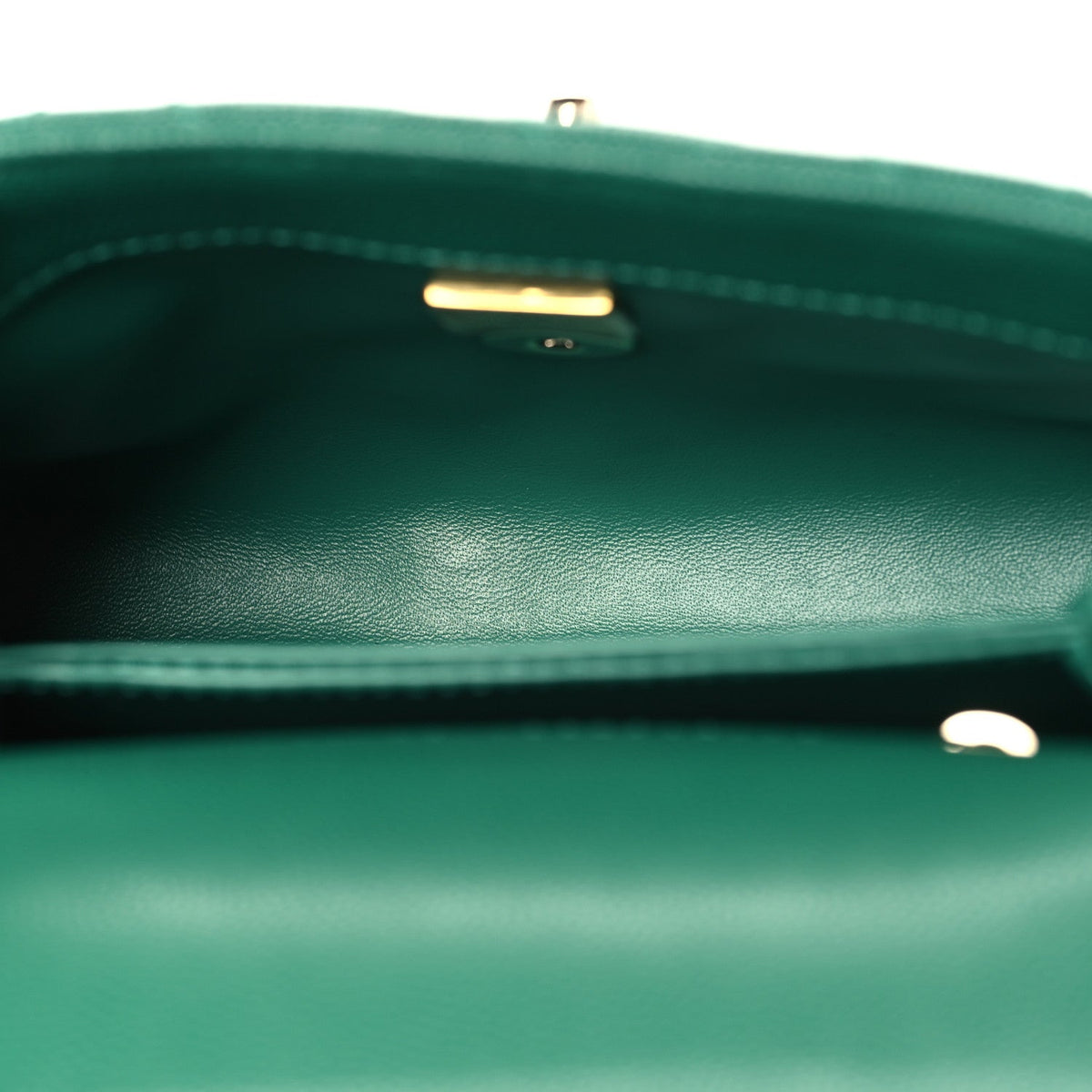 Mini Quilted Caviar Flap Shoulder Bag - Green