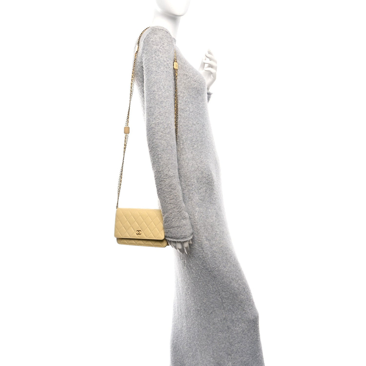 Quilted Lambskin Wallet Bag - Yellow