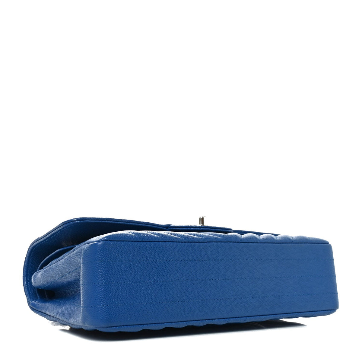 Medium Quilted Caviar Flap Shoulder Bag - Blue