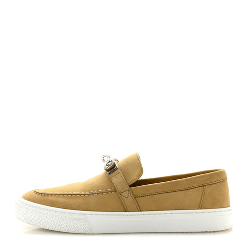 Suede Goatskin Game Slip On Sneakers Beige Lin