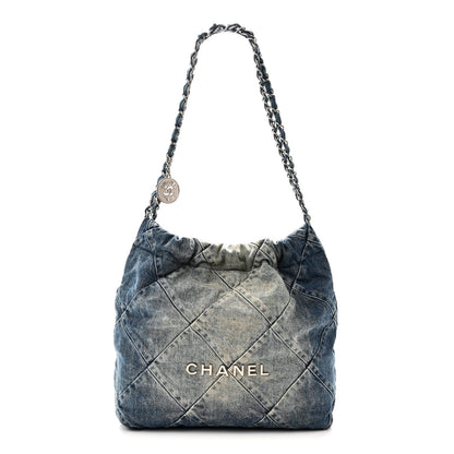 Small Quilted Handbag - Blue