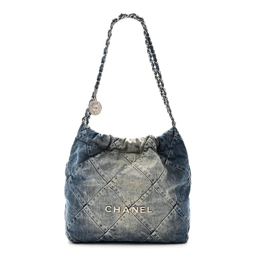 Small Quilted Handbag - Blue