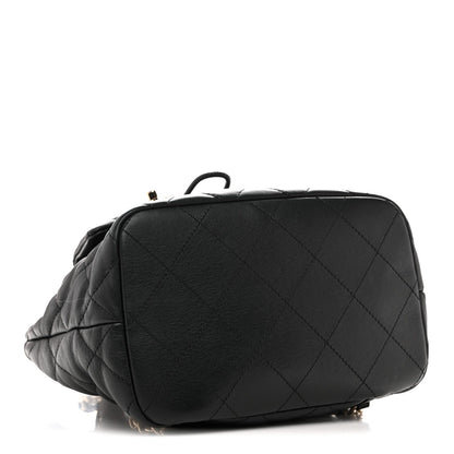 Quilted Lambskin Backpack - Black