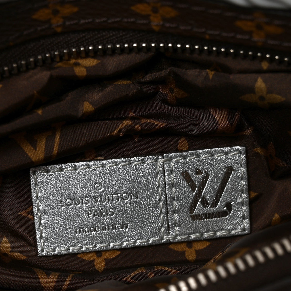 Econyl Monogram Pillow Bumbag Silver Handbag