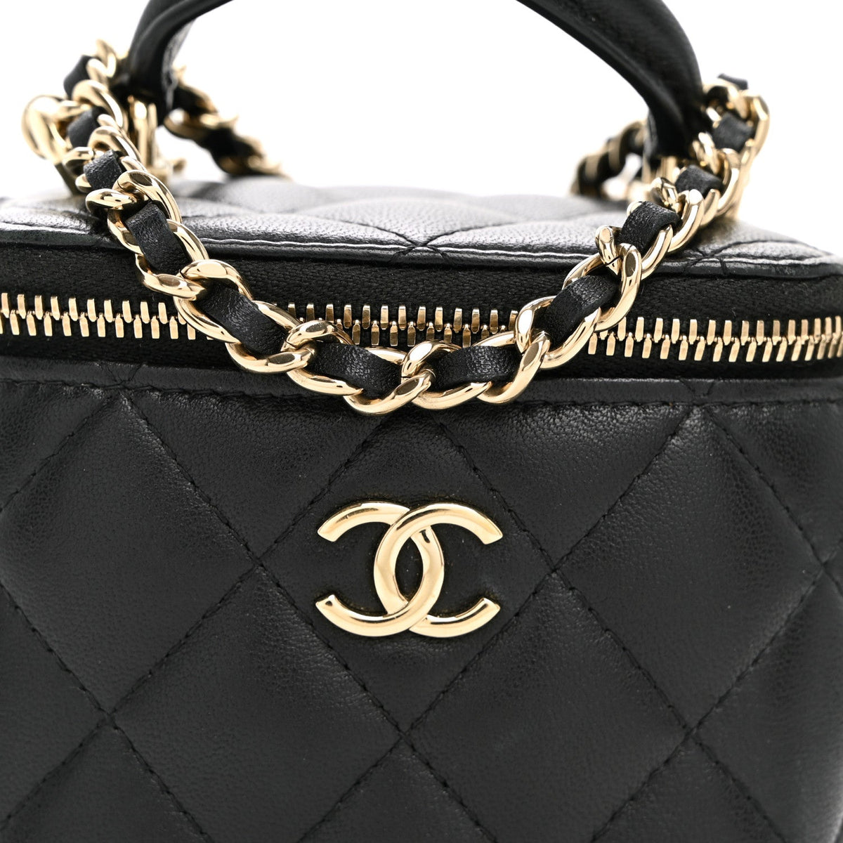 Mini Quilted Lambskin Handbag - Black
