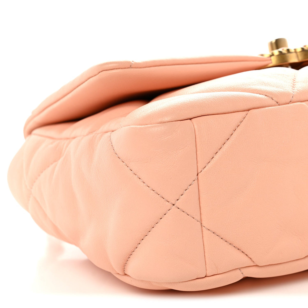 Medium Quilted Goatskin Flap Shoulder Bag - Pink