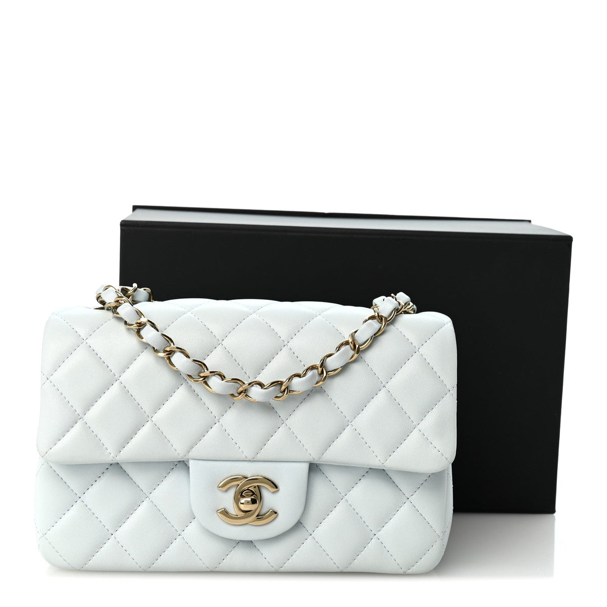 Mini Quilted Lambskin Flap Shoulder Bag - Tan