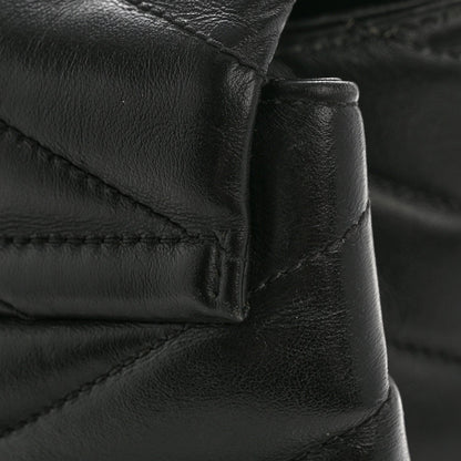 Large Quilted Calfskin Satchel Bag - Black