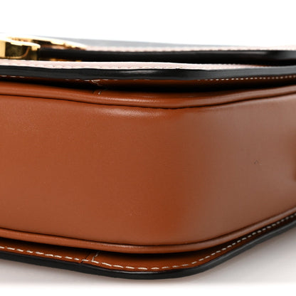 Calfskin Canvas Handbag - Tan