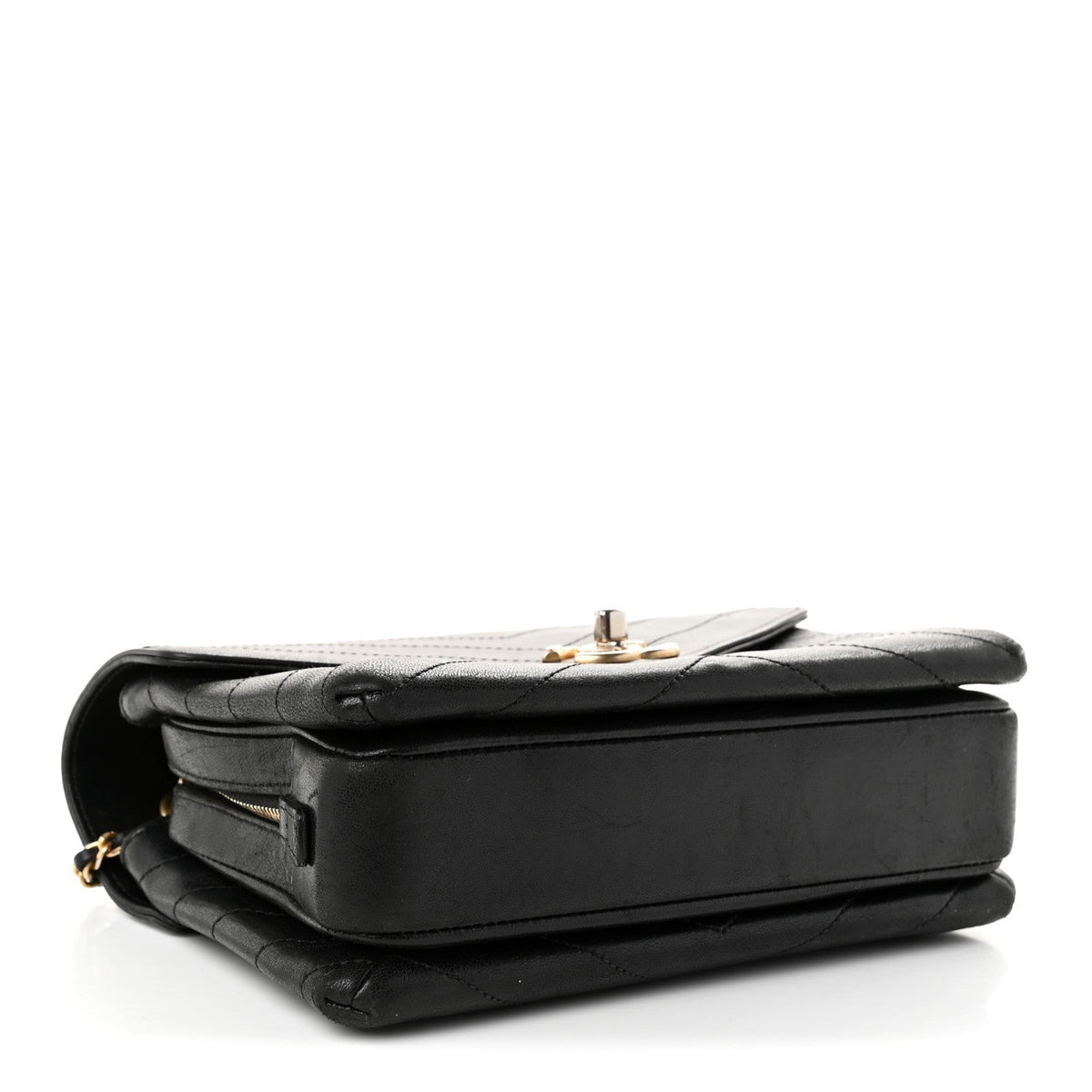 Medium Calfskin Flap Shoulder Bag - Black