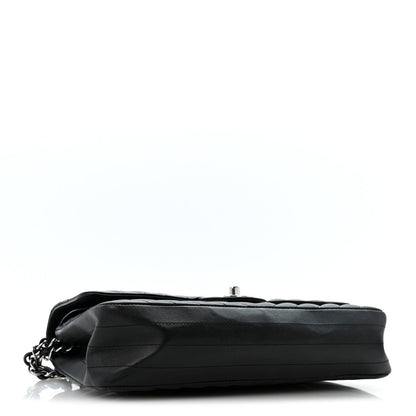 Medium Quilted Lambskin Flap Shoulder Bag - Black