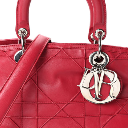 Medium Lambskin Tote Bag - Red