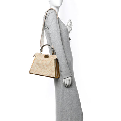 Small Suede Satchel Bag - Beige