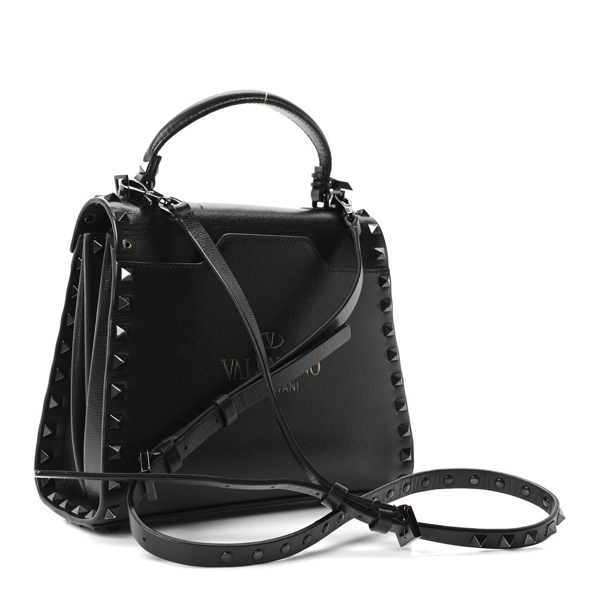 Small Calfskin Flap Shoulder Bag - Black