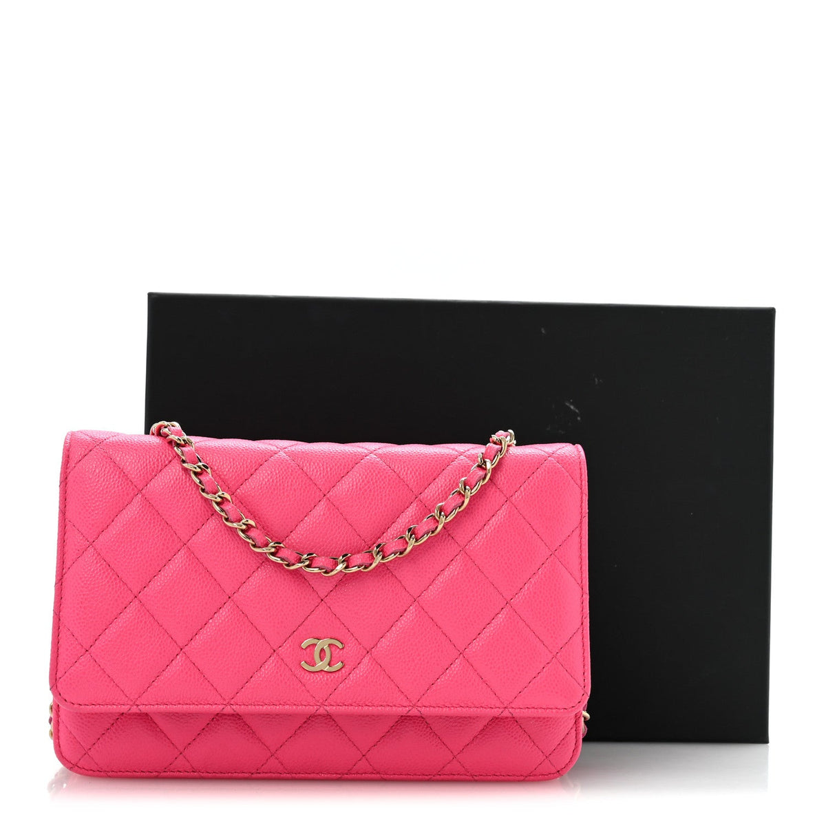 Quilted Caviar Wallet Bag