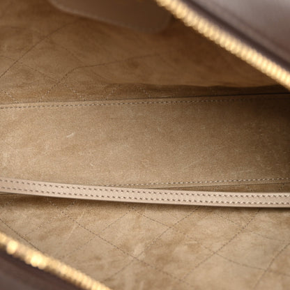 Large Calfskin Handbag - Brown