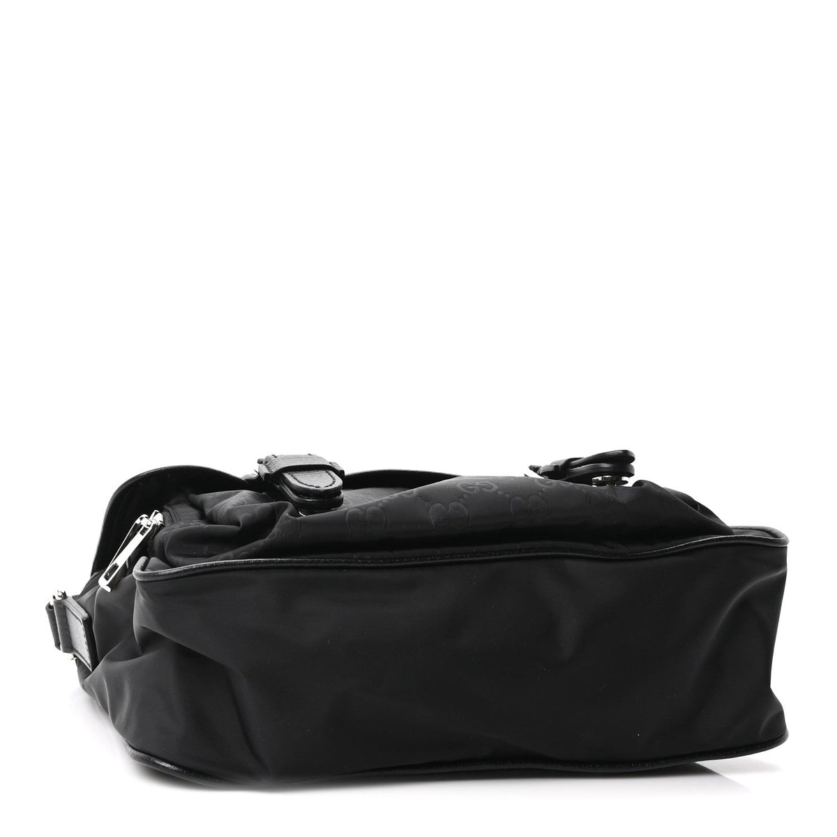 Nylon Flap Shoulder Bag - Black