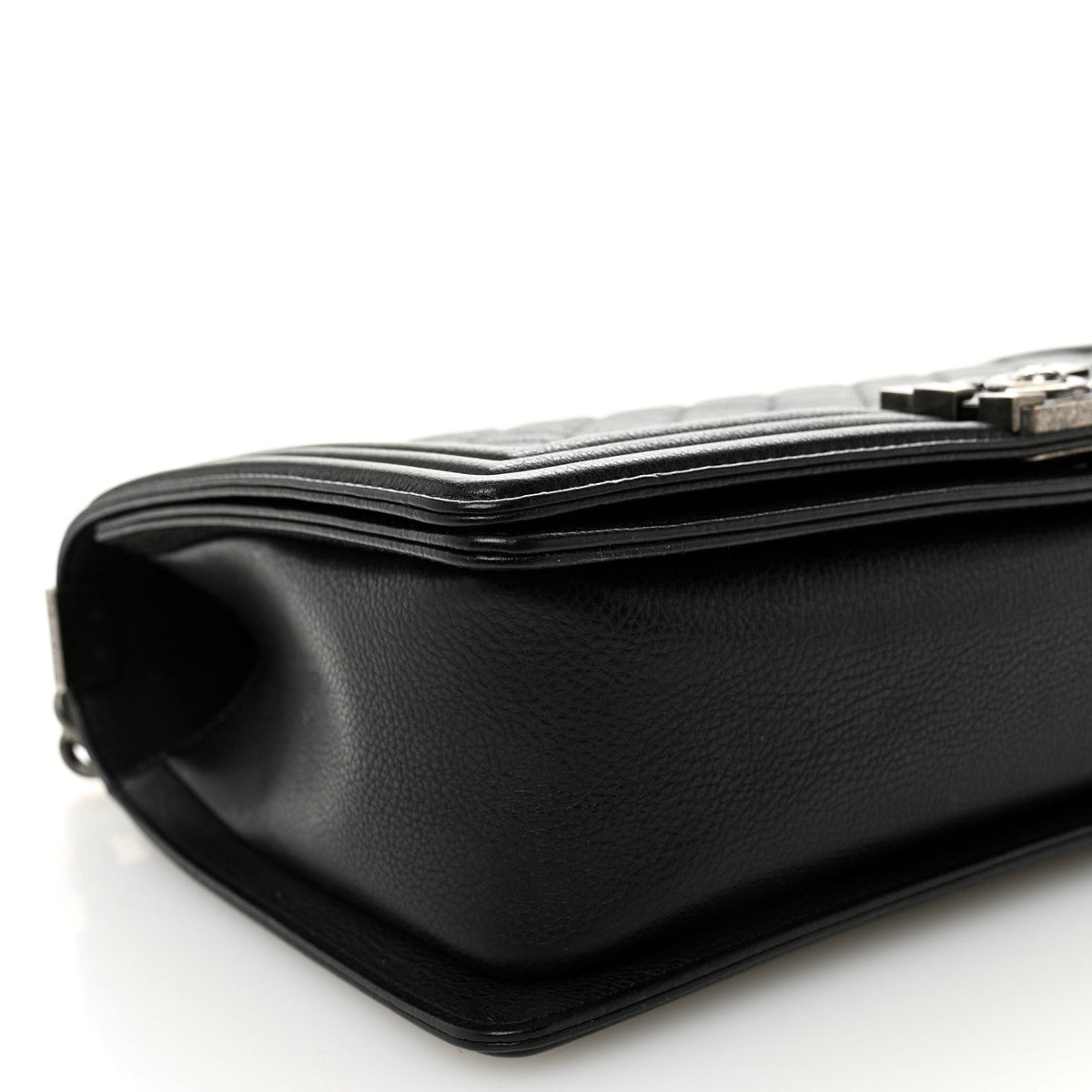Medium Quilted Calfskin Flap Shoulder Bag - Black